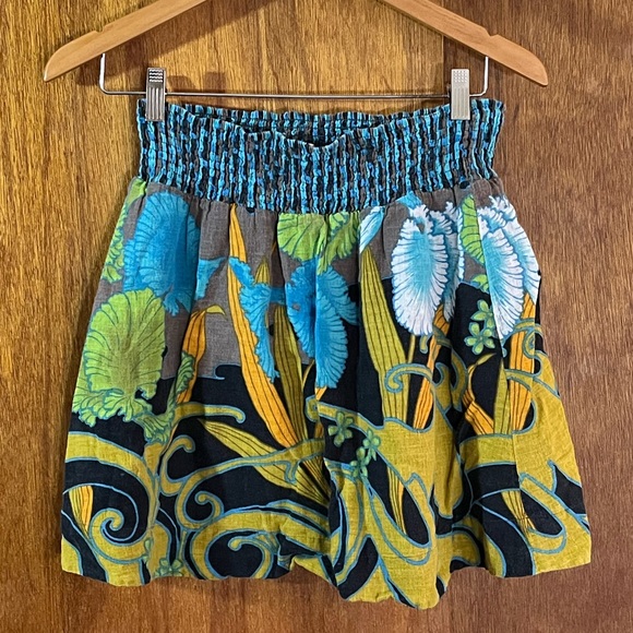 FREE PEOPLE Linen-Blend Bright Skirt Sz L - Picture 4 of 4
